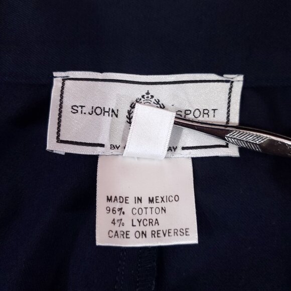 *READ* Vintage St John Sport Pants Womens Size 2 Wide Leg Cropped Navy Blue - Picture 11 of 13